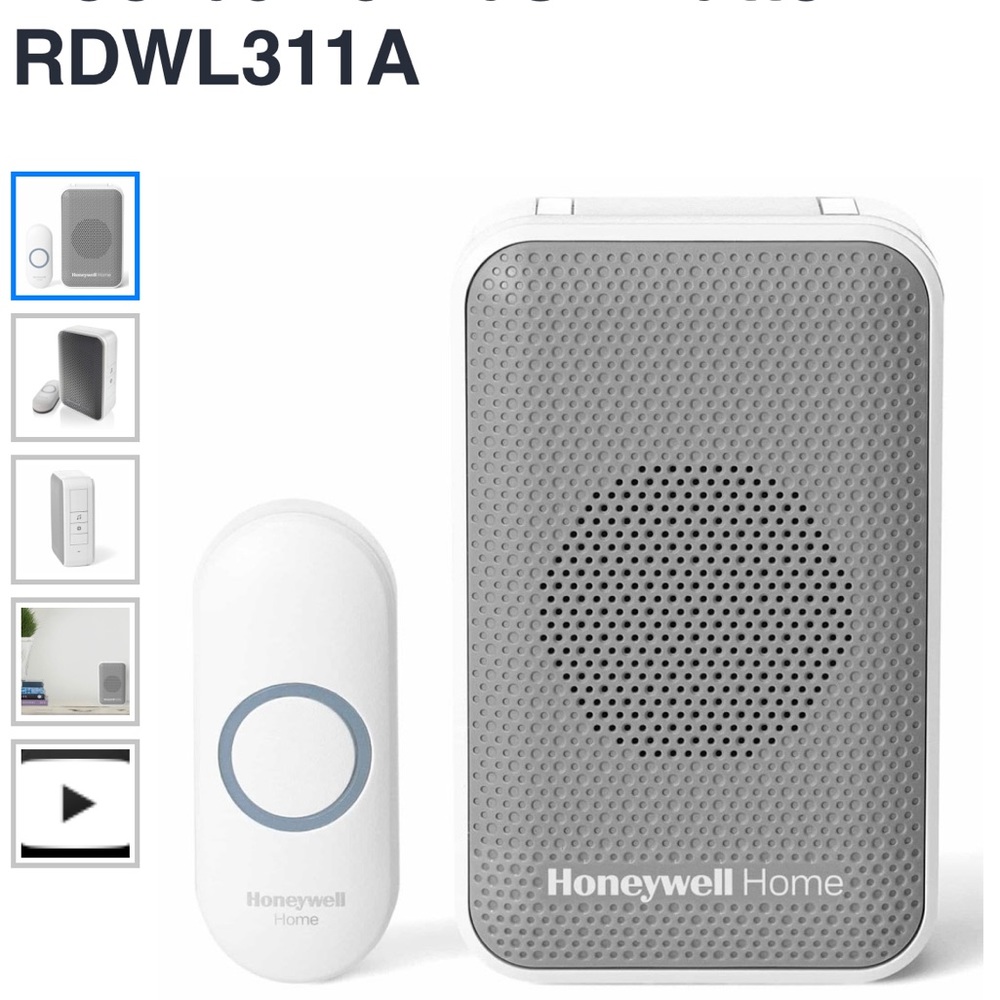 New Honeywell (2)   Home series 3 portable wireless doorbell and push button
